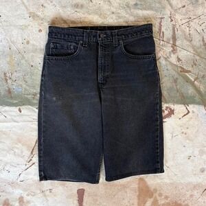 Vintage 90s Black Levi's 550 denim shorts